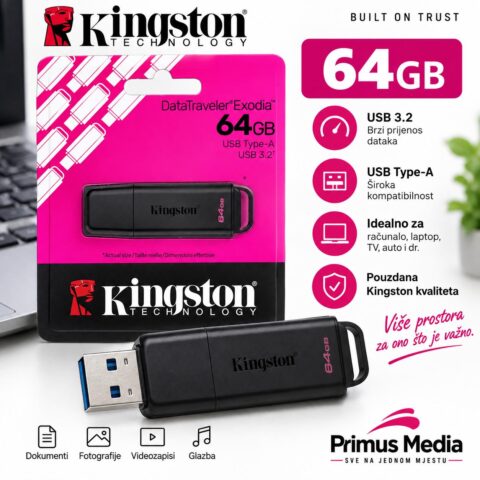 Kingston DataTraveler Exodia Kingston tip A - 3.2 USB Stick - 64GB - Slika 1