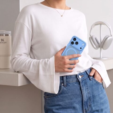 TECH-PROTECT MAGPEAK MAGSAFE CC iPhone 17 Pro / 18 Pro (MATTE LIGHT BLUE) - Slika 7