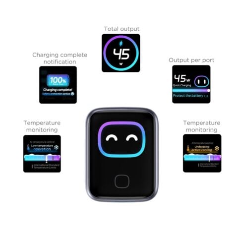 TECH-PROTECT POWERVISION NC45W-GAN, mrežni punjač s 1 priključkom PD 45 W, tamnosivi - Slika 3