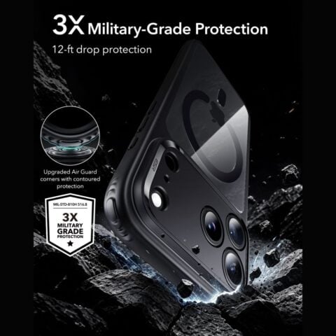 ESR CLASSIC HYBRID MAGSAFE i kaljeno staklo za iPhone 17 PRO / 18 PRO (CLEAR/BLACK) - Slika 4