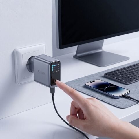 Tech-Protect Powervision NC100W-GAN 3-portni punjač, PD 100 W / QC 3.0, sivi - Slika 5
