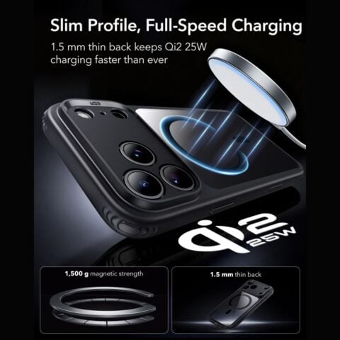 ESR CLASSIC HYBRID MAGSAFE i kaljeno staklo za iPhone 17 PRO / 18 PRO (CLEAR/BLACK) - Slika 6