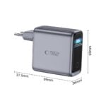 TECH-PROTECT POWERVISION NC140W-GAN mrežni punjač s 4 priključka PD 140W / QC3.0, tamnosivi - Slika 8