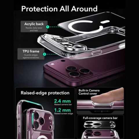 ESR CLASSIC HYBRID MAGSAFE i kaljeno staklo za iPhone 17 PRO / 18 PRO - Slika 7