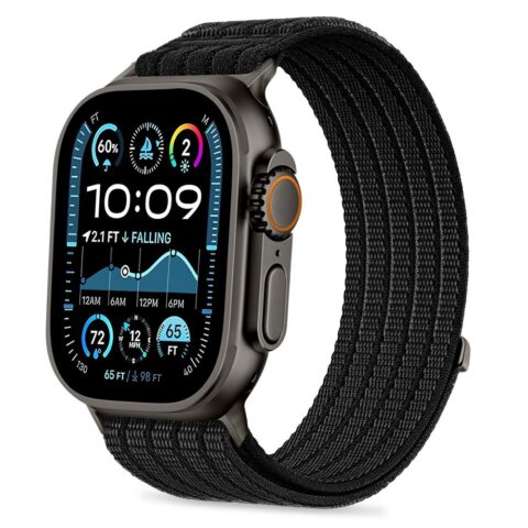 1 TECH-PROTECT sportski najlonski remen za Apple Watch 8 / 9 / 10 / 11 / SE / ULTRA (44 / 45 / 46 / 49 mm), crni - Slika 1