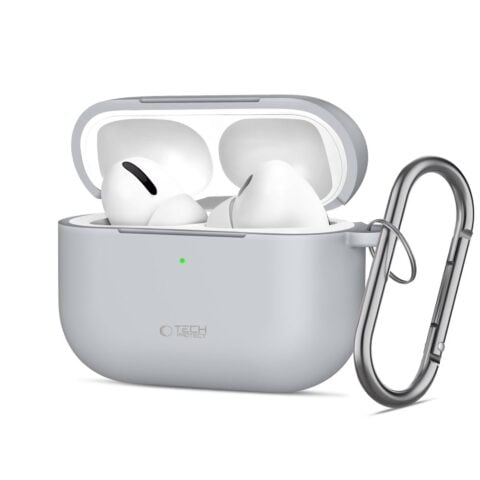 10 TECH-PROTECT SILICONE HOOK zaštita za APPLE AIRPODS PRO 3 (CRAYON GREY) - Slika 1
