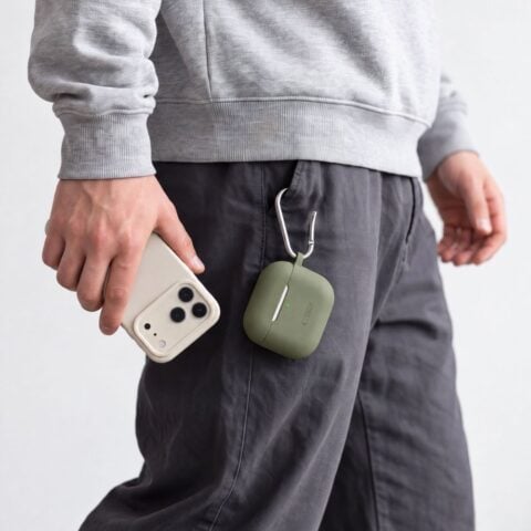 TECH-PROTECT SILICONE HOOK zaštita za APPLE AIRPODS 4 / 5 (OLIVE GREEN) - Slika 9