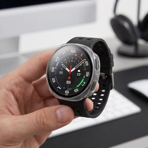 TECH-PROTECT DEFENSE 2 komada za SAMSUNG GALAXY WATCH 8 / 9 (44 mm), mat crna i prozirna - Slika 14