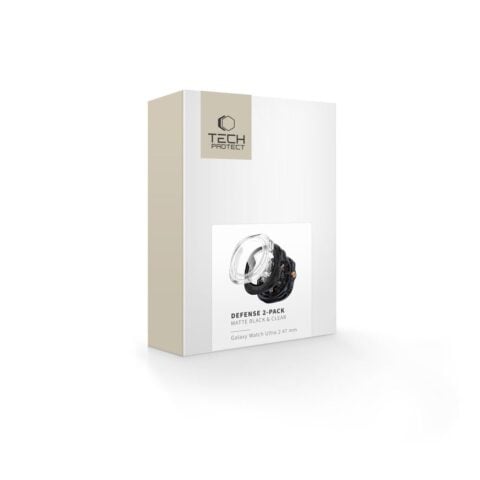 TECH-PROTECT DEFENSE 2 komada za Samsung Galaxy Watch Ultra 2 2026 (47 mm), mat crna i prozirna - Slika 15