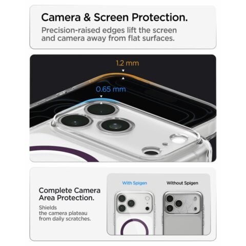 SPIGEN ULTRA HYBRID mag magsafe za iPhone 17 PRO MAX / 18 PRO MAX (clear/burgundy) - Slika 15