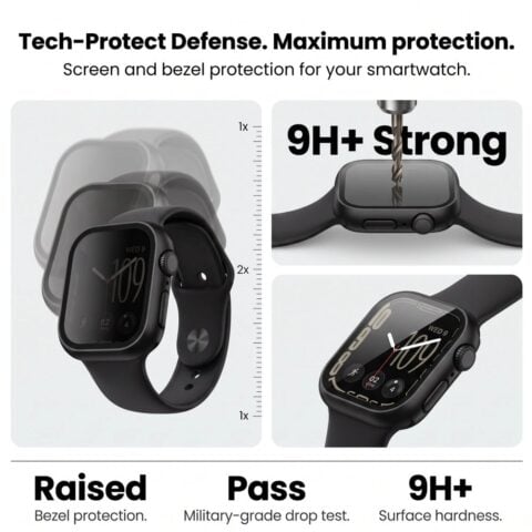TECH-PROTECT DEFENSE 2-komada APPLE WATCH ULTRA 1 / 2 / 3 / 4 (49 mm) titanium & prozirno - Slika 15