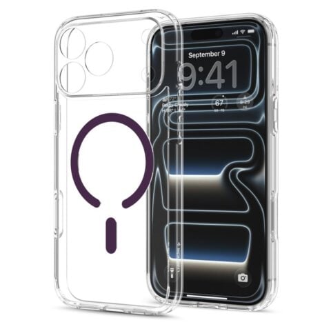 SPIGEN ULTRA HYBRID mag magsafe za iPhone 17 PRO MAX / 18 PRO MAX (clear/burgundy) - Slika 3