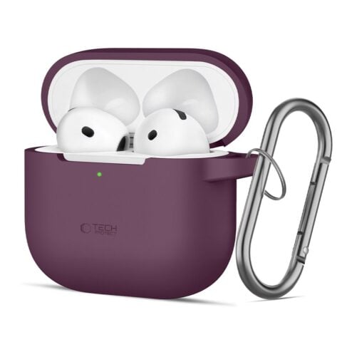 2 TECH-PROTECT SILICONE HOOK zaštita za APPLE AIRPODS 4 / 5 (BURGUNDY) - Slika 1