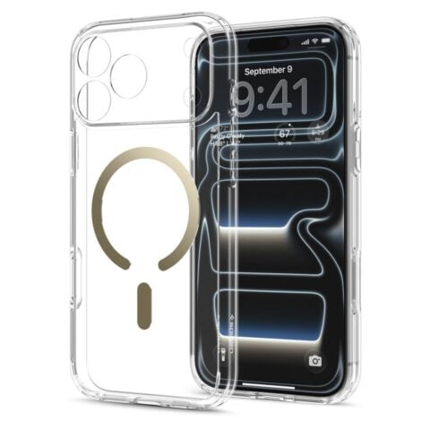 SPIGEN ULTRA HYBRID mag magsafe za iPhone 17 PRO MAX / 18 PRO MAX (clear/gold) - Slika 4