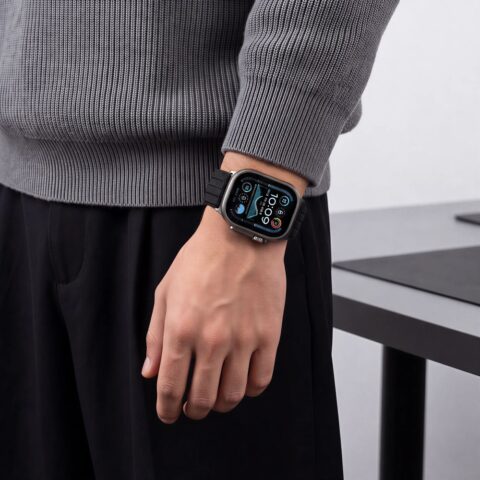 TECH-PROTECT sportski najlonski remen za Apple Watch 8 / 9 / 10 / 11 / SE / ULTRA (44 / 45 / 46 / 49 mm), crni - Slika 5