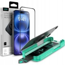 ESR ARMORITE kaljeno staklo sa aplikatotom za iPHONE 16 PRO (crni rub)