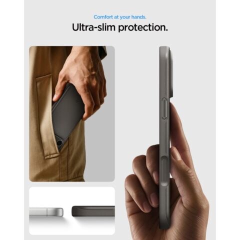 SPIGEN THIN FIT MAG MAGSAFE zaštita za iPHONE 17 PRO / 18 PRO (GUNMETAL) - Slika 8