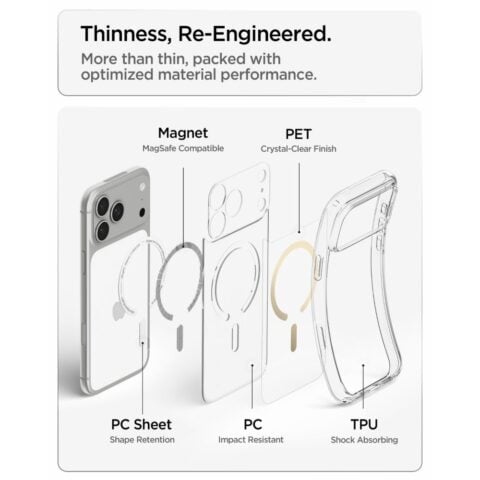 SPIGEN ULTRA HYBRID mag magsafe za iPhone 17 PRO MAX / 18 PRO MAX (clear/gold) - Slika 9