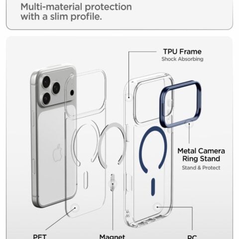 Spigen Ultra Hybrid Optik S MagSafe, prozirna tamnoplava - iPhone 18 Pro / 17 Pro - Slika 9