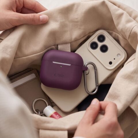TECH-PROTECT SILICONE HOOK zaštita za APPLE AIRPODS 4 / 5 (BURGUNDY) - Slika 9