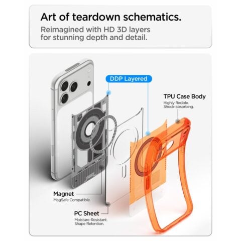 Spigen Ultra Hybrid MagSafe za iPhone 17 Pro Max / 18 Pro Max (MAX C-ONE TANGERINE) - Slika 10