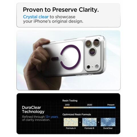 SPIGEN ULTRA HYBRID mag magsafe za iPhone 17 PRO MAX / 18 PRO MAX (clear/burgundy) - Slika 10